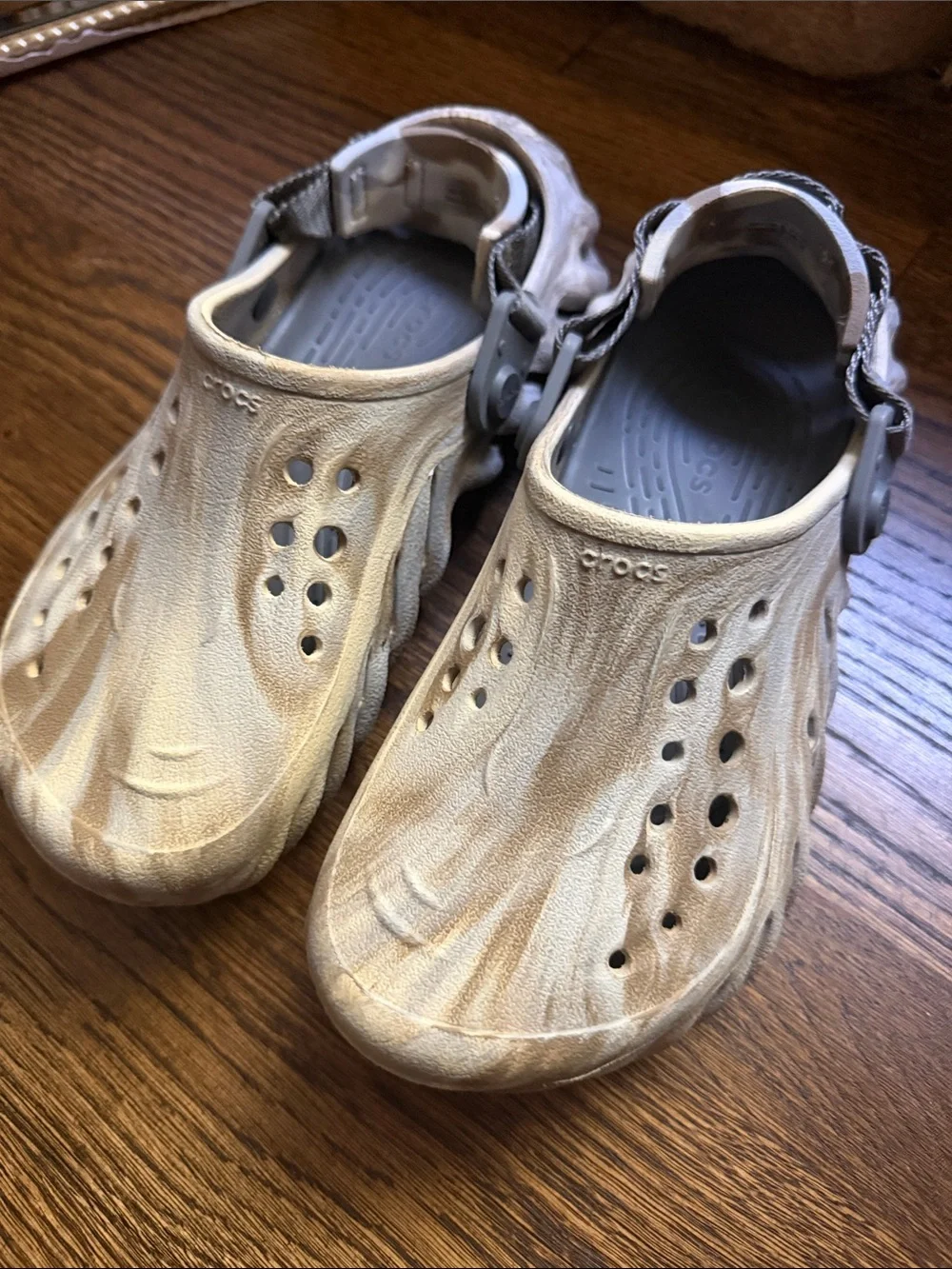 Crocs Kids' Beige Marbled Classic Clog